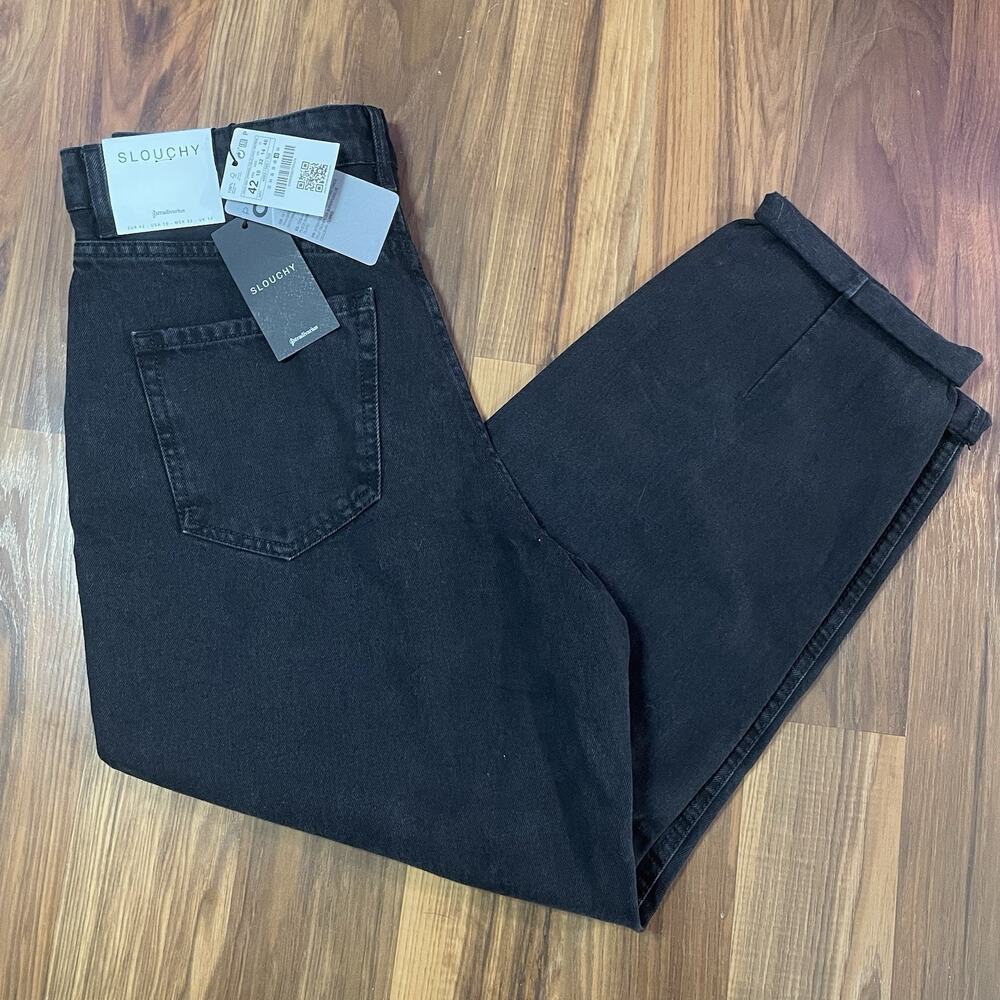 Stradivarius High-Rise Slouchy Jeans - Black